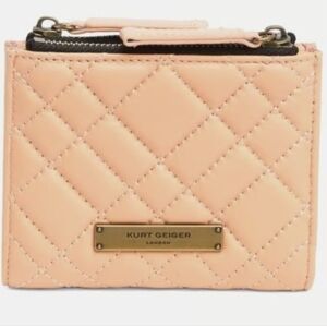 Kurt Geiger Peach Leather Mini Purse Wallet